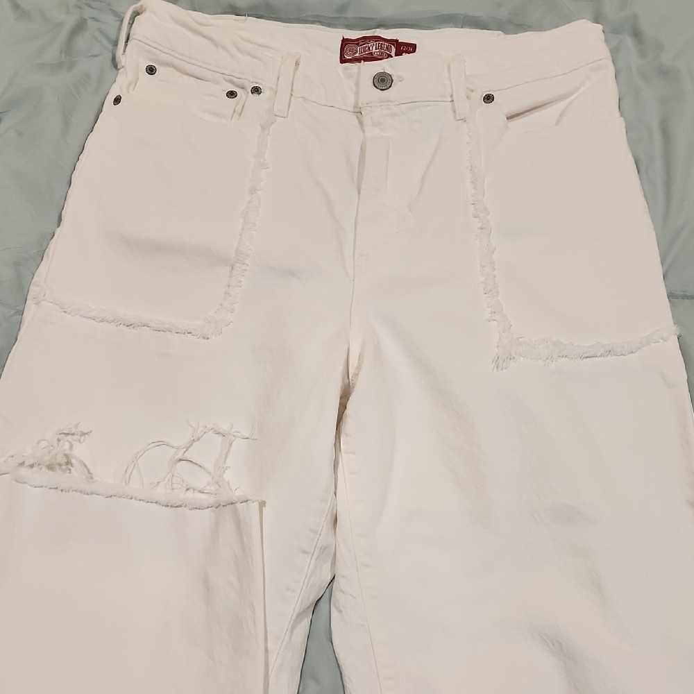 Lucky Brand White Flare Wide Leg Jeans